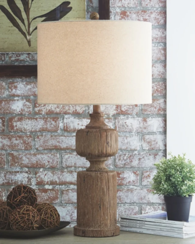 Madelief Poly Table Lamp (1/CN) Brown by Ashley Furniture