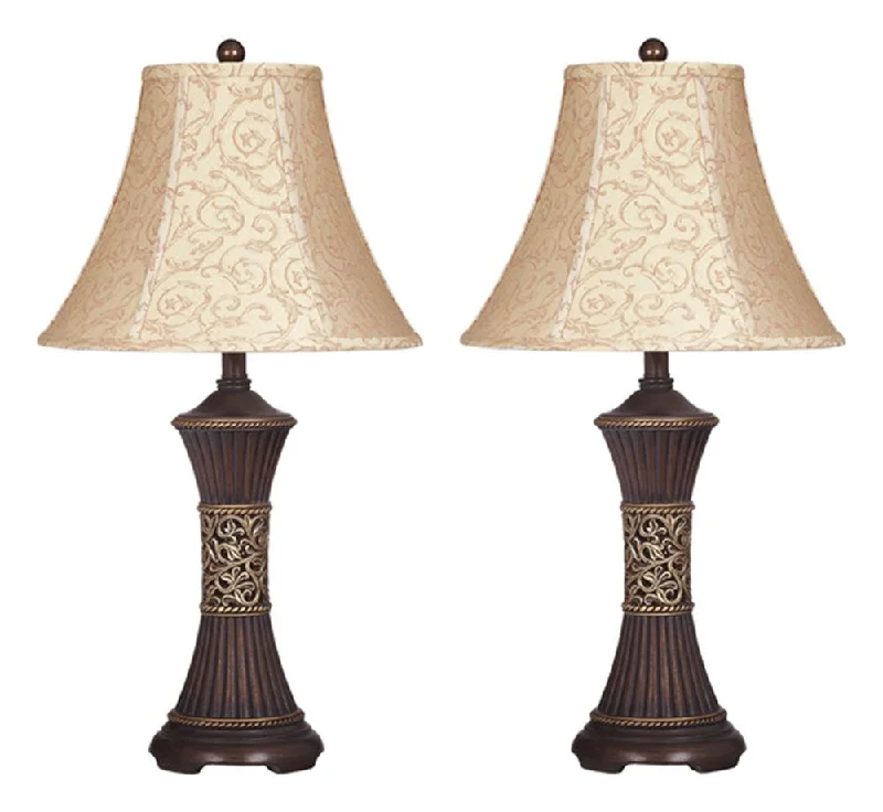 Mariana Poly Table Lamp Set of 2 Bronze Finish by Ashley Furniture