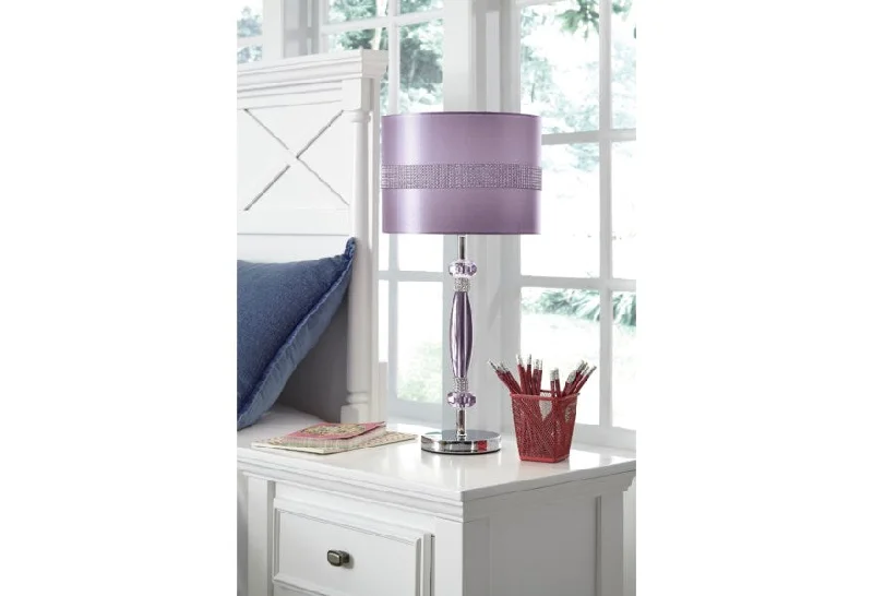 Nyssa Metal Table Lamp Purple by Ashley Furniture