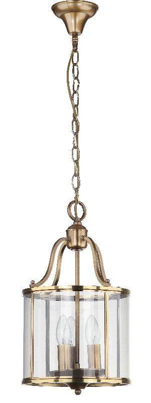 Safavieh Deco Place 3 Light Brass 10 Inch Dia Pendant 9.875 " x 9.875" x 18.5 - - - 90.5" Brass