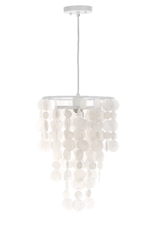 Safavieh Desiree Capiz 1 Light 13 Inch Dia Pendant 13" x 13" x 20.5 - 92.5" White