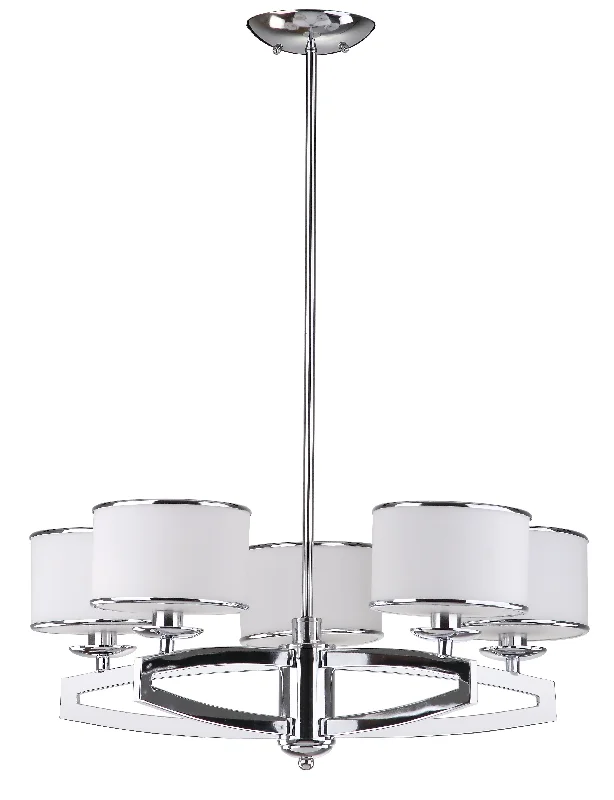 Safavieh Erica 5 Light Chrome 25 Inch Dia Drum Adjustable Pendant 25" x 25" x 16285" Chrome