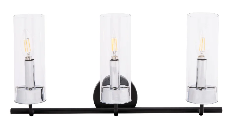 Safavieh Gannon Vanity Sconce 22" x 5.5" x 11.8" Black