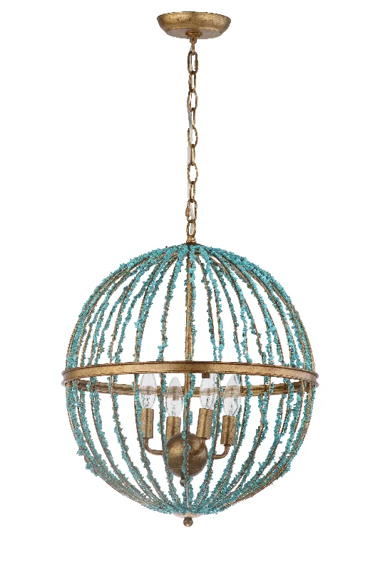 Safavieh Genra Cage Chandelier 17.75" x 17.75" x 24 - 96" Blue