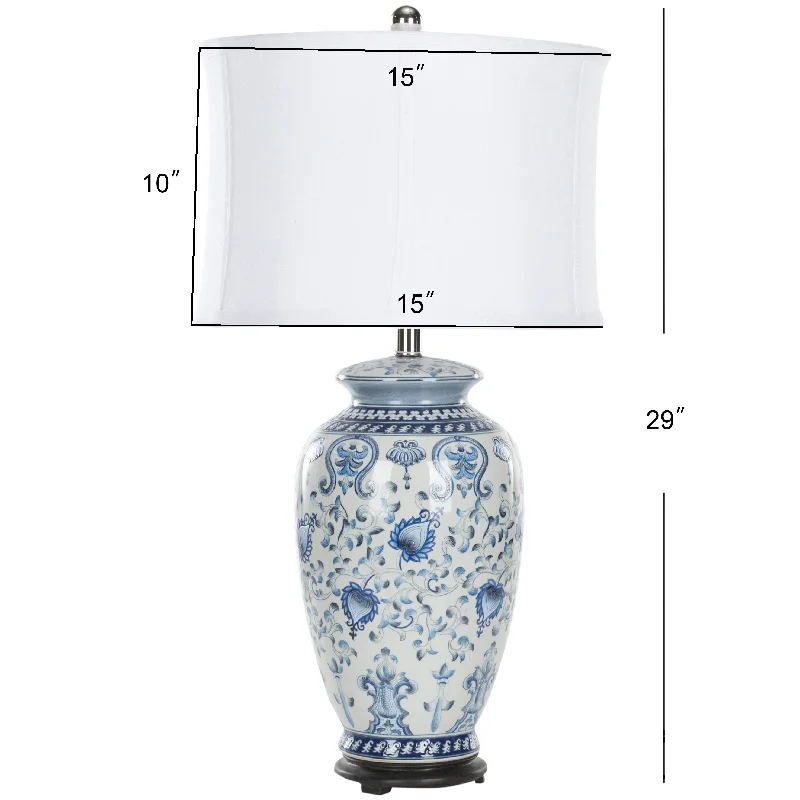 Safavieh Gorson 26.75 Inch H Jar Lamp 15" x 15" x 26.75" Blue