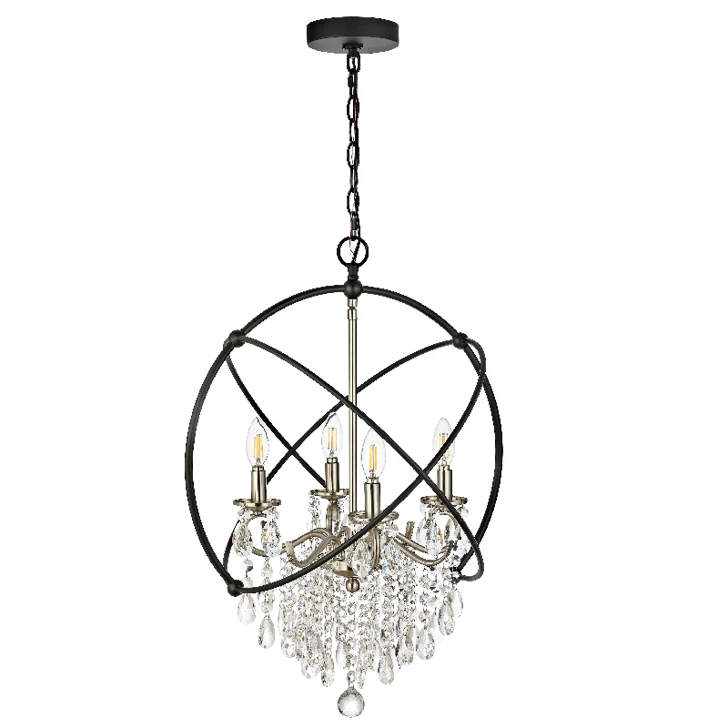 Safavieh Kane Pendant 20.25" x 20.25" x 31.5 - 79.5" Nickel