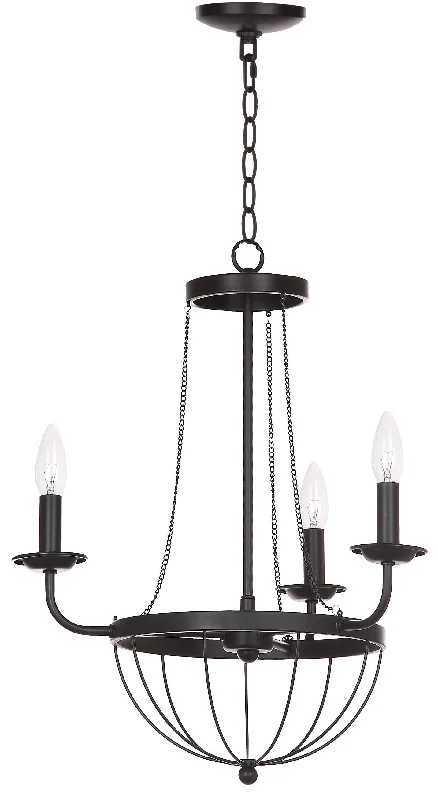 Safavieh Livia 18 Inch Dia Adjustable Chandelier 18" x 18" x 25.5 - 95.5" Black