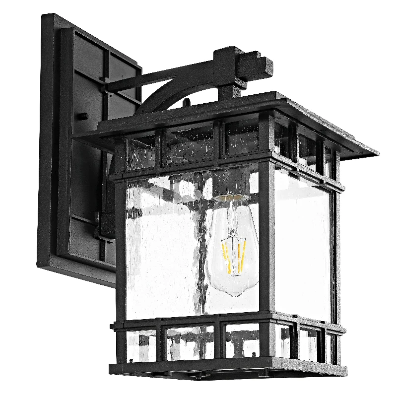 Safavieh Lola Outdoor Wall Lantern 9" x 11.5" x 14.75" Black