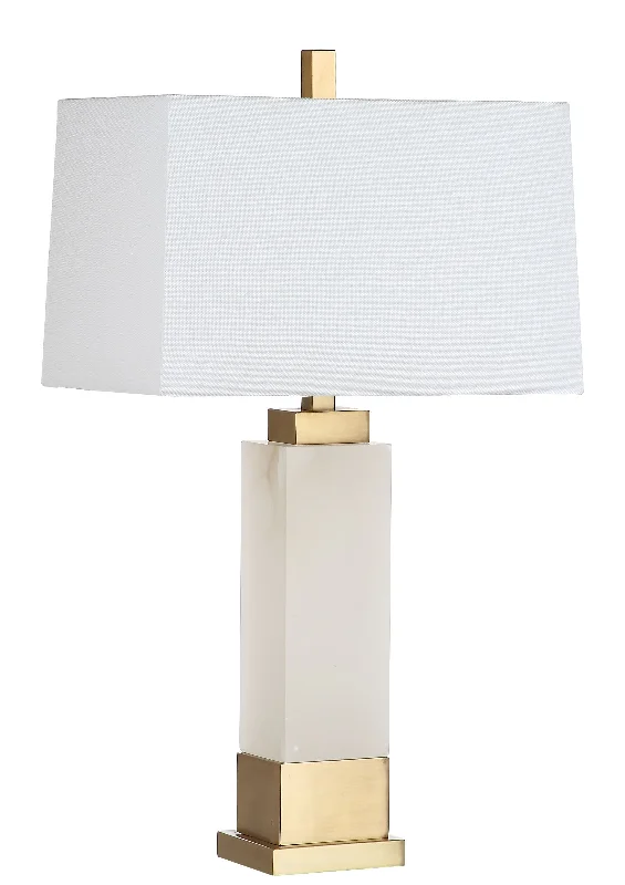 Safavieh Lucian Alabaster 29.5 Inch H Table Lamp 17" x 11" x 29.5" White