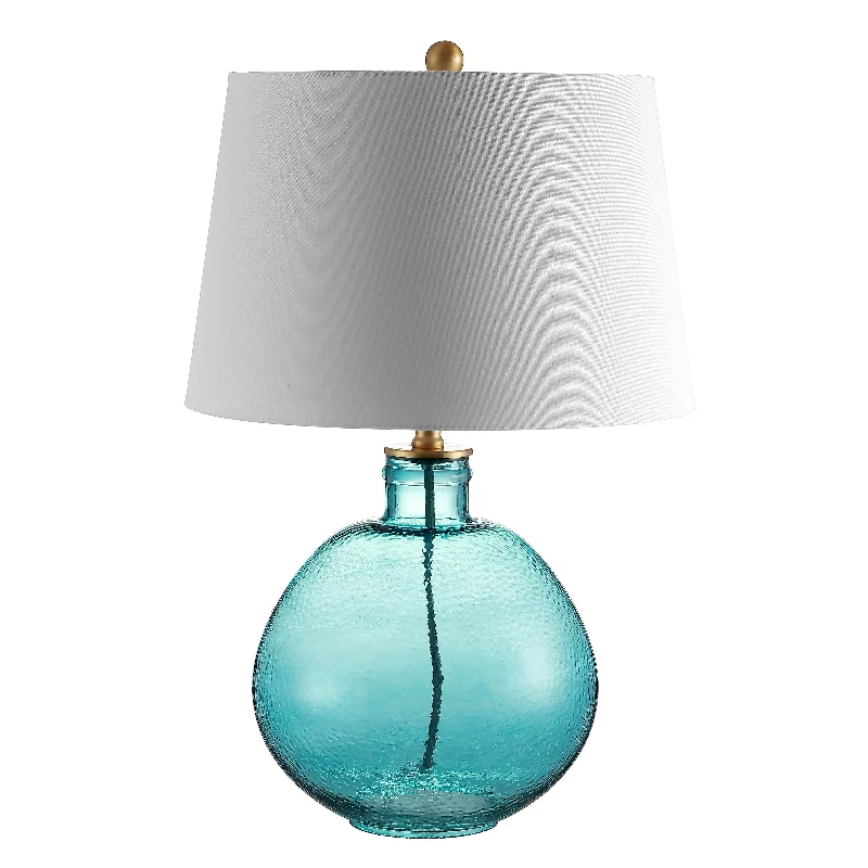 Safavieh Marina 27 Inch H Glass Table Lamp 17" x 17" x 27" Blue