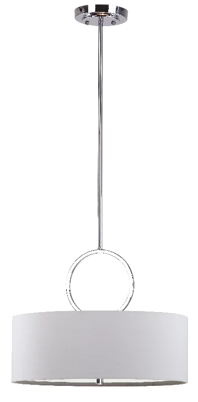 Safavieh Marla 3 Light Chrome Ring 18 Inch Dia Drum Adjustable Pendant 18" x 18" x 16.75 - - - 52.75" Chrome