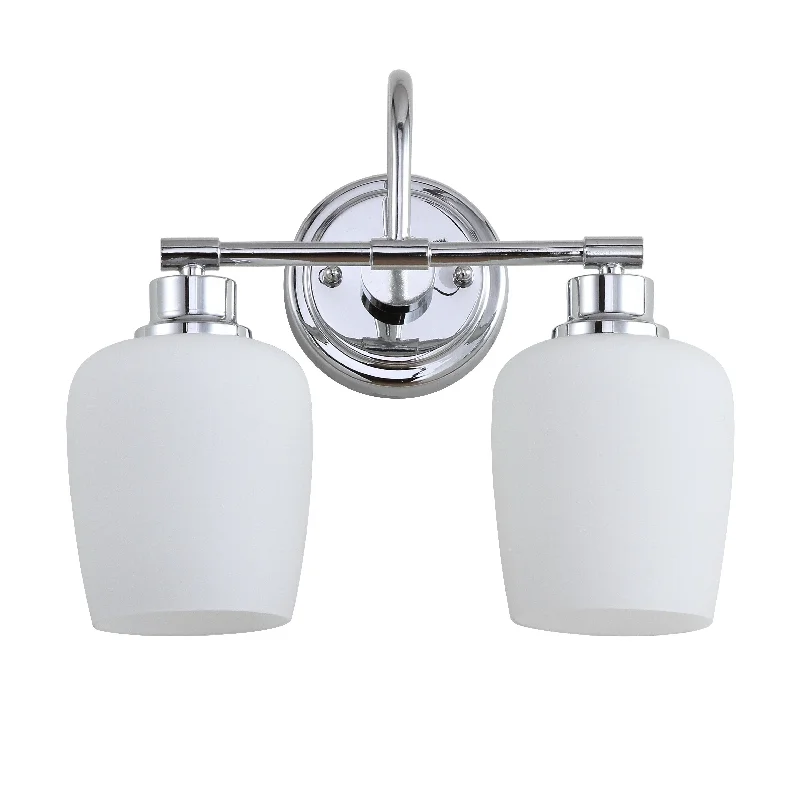 Safavieh Mendi Two Light Bathroom Sconce 13.25" x 7.5" x 12" Chrome