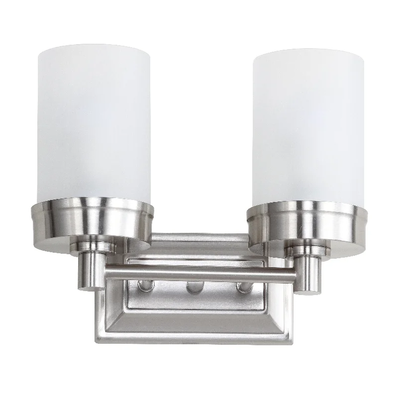 Safavieh Relom Two Light Bathroom Sconce 12" x 6" x 9.5" Nickel