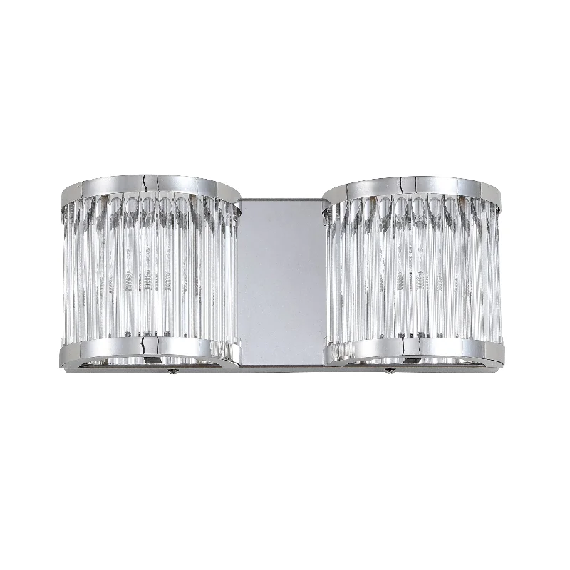 Safavieh Rema Two Light Wall Sconce 12" x 3.25" x 4.75" Chrome