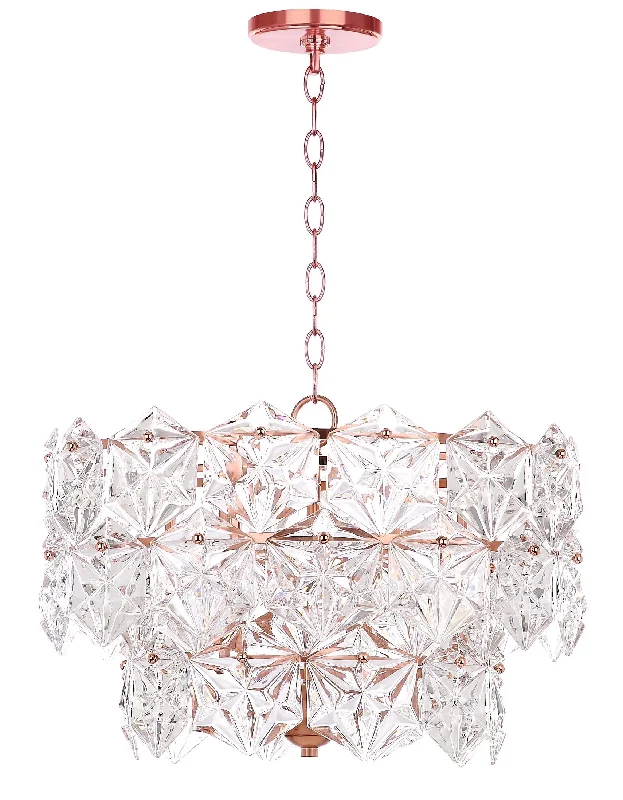 Safavieh Spring 4 Light 19 Inch Dia Adjustable Pendant 19" x 19" x 13 - 85" Copper