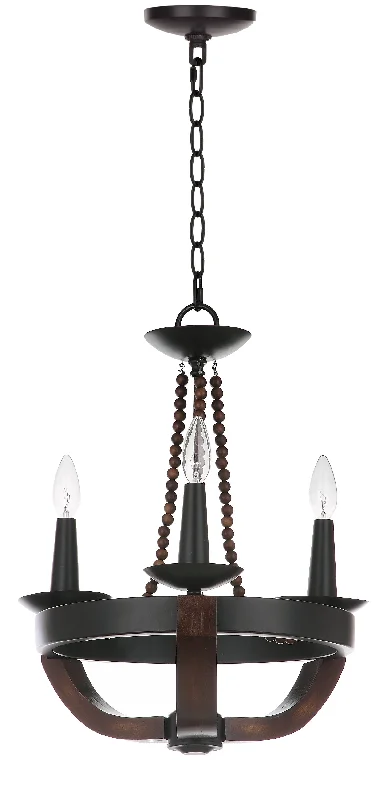 Safavieh Theo 17.5 Inch Dia Adjustable Chandelier 17.5" x 17.5" x 24 - 94" Black