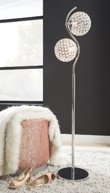 Winter Metal Floor Lamp (1/CN) Clear/Silver Finish by Ashley Furniture