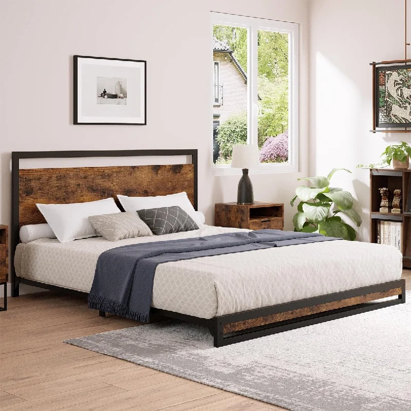 6/12 Inch Twin/Full/Queen/King Metal Platform Bed Frame