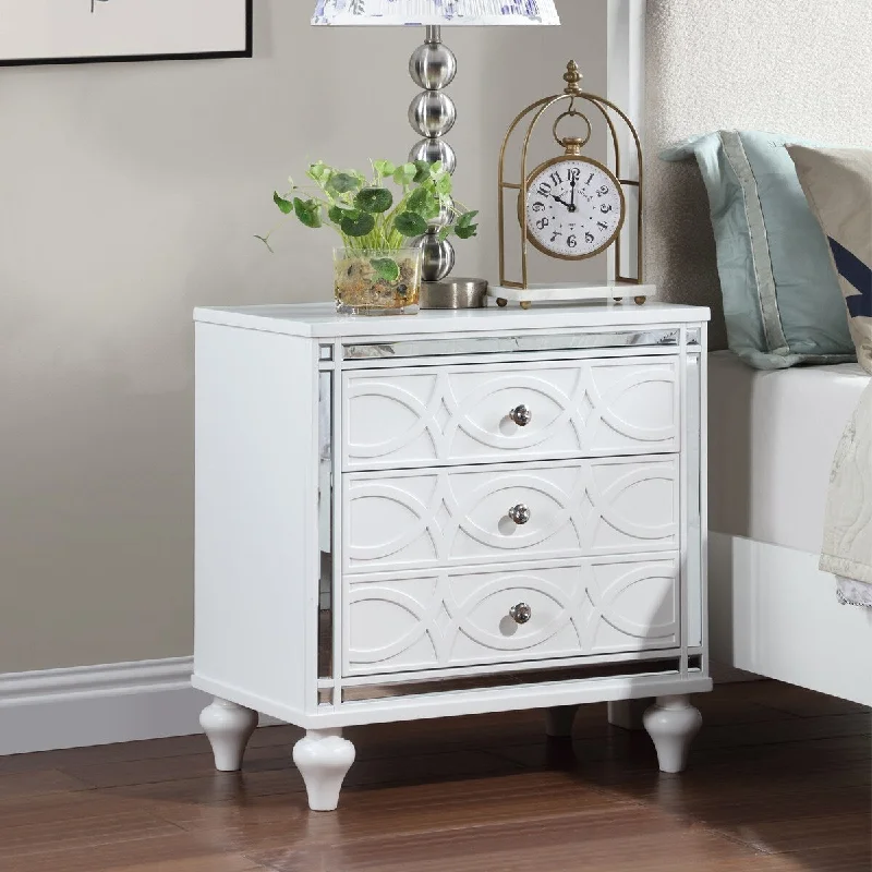 Bedroom Nightstand with 2 Drawers and Hidden Drawer, Living Room Storage Coffee Table, Modern Bedroom Side Table