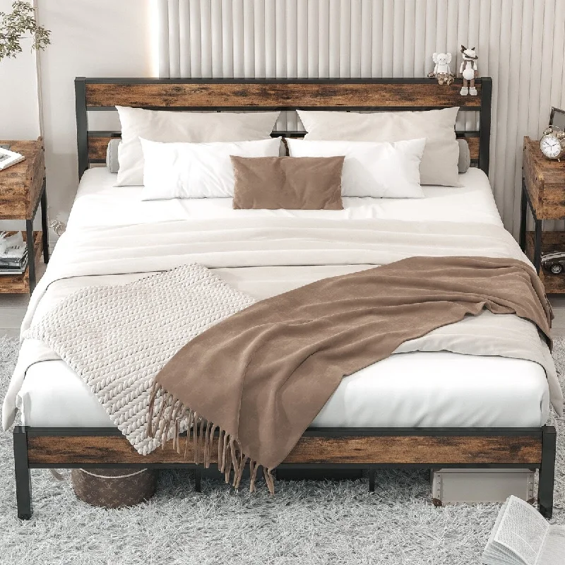 California King Bed Frames, Easy Assembly, Noise-Free, No Box Spring Needed, Heavy Strong Metal Support Frames