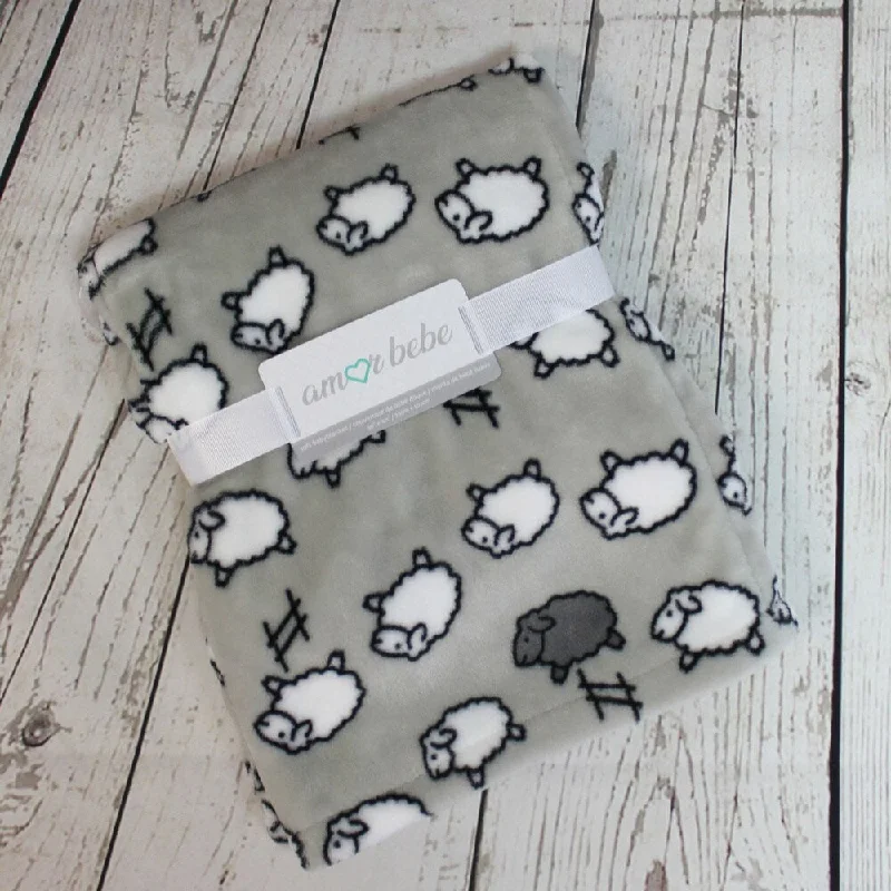 Counting Sheep Coral Fleece Baby Blanket