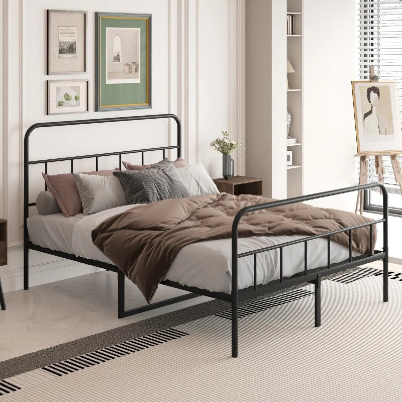 Full Size,Metal Platform Bed frame with Headboard, Sturdy Metal Frame, No Box Spring Neededm,Easy Assembly