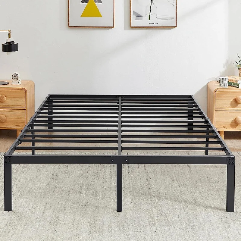 Javlergo 14/16/18 Inch Metal Platform Bed Frame, Heavy Duty Slat Support /No Box Spring Needed