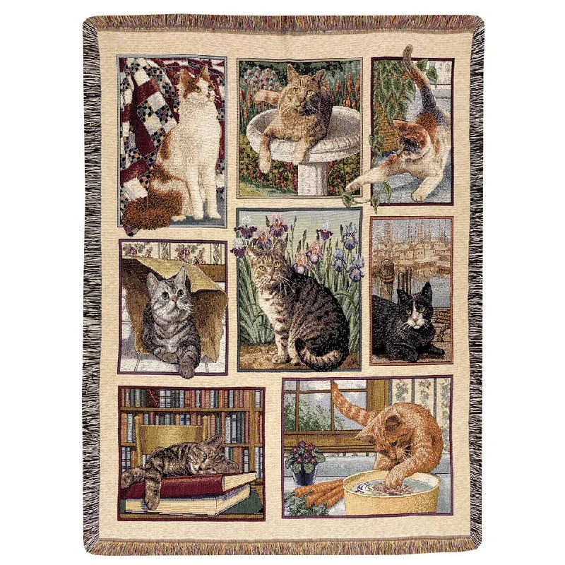 Manual Woodworkers Kitty Corner Multicolor Tapestry Throw