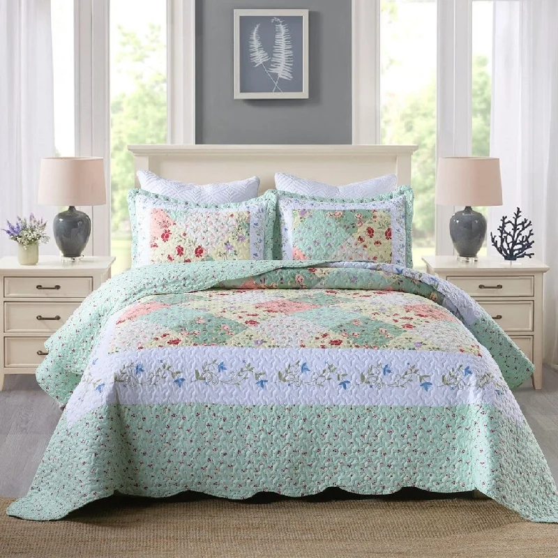 MarCielo 3-piece Printed Lightweight Bedspread Set