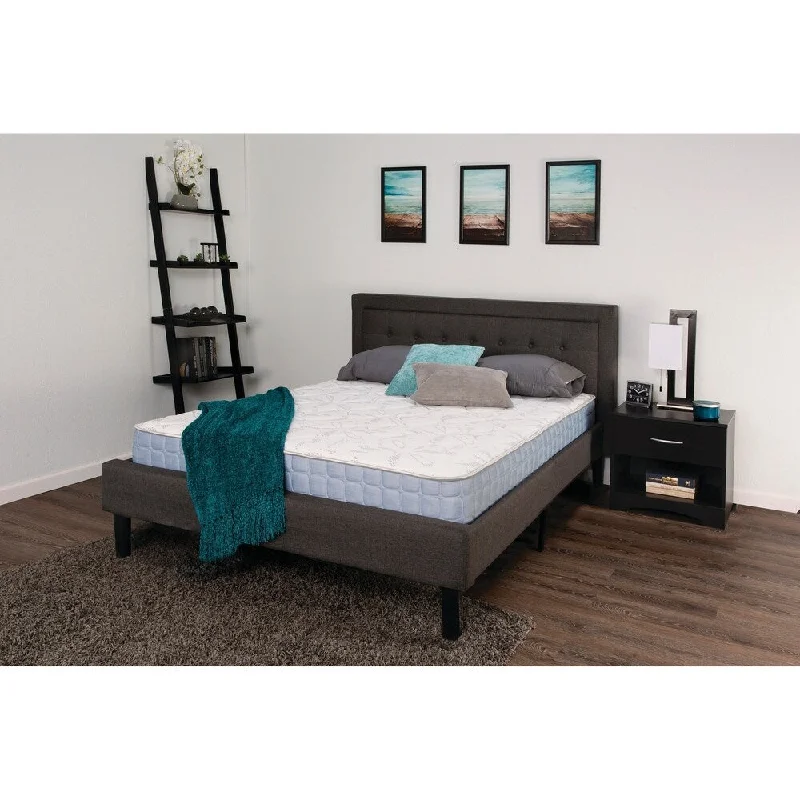 Marissa Blue and Off-White 8" Twin Mattress