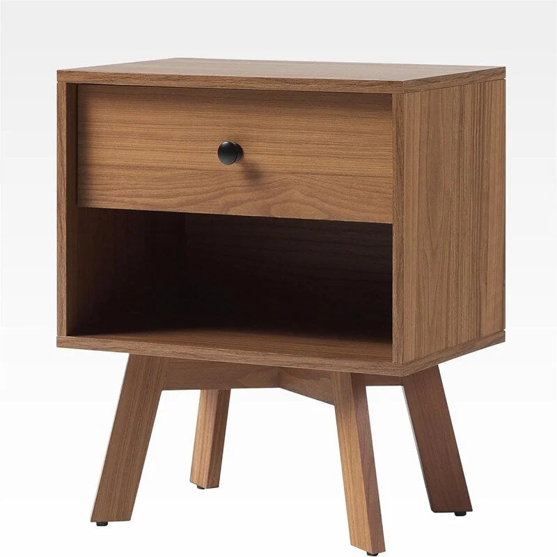 Mid Century Modern 1 Nightstand Bedroom Storage Drawer