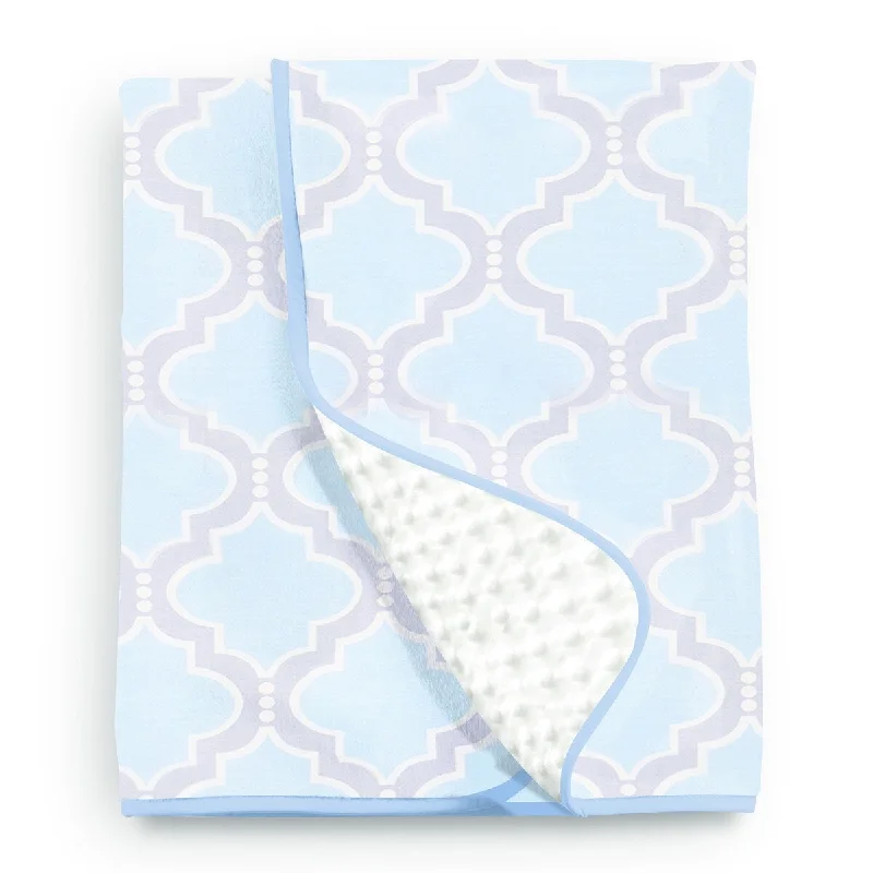 Pam Grace Creations Baby Blue Trellis Baby Blanket