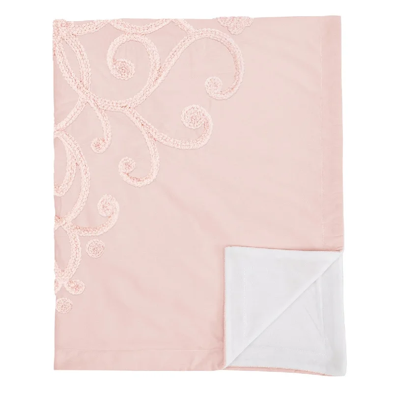 Pink Boho Bohemian Girl Baby Receiving Security Swaddle Blanket - Solid Blush Shabby Chic Princess Luxurious Luxury Elegant