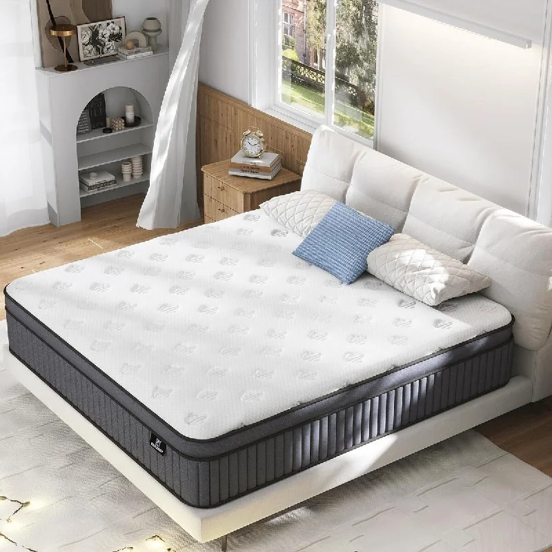 Queen Mattress (Upgrade Strengthen) 12 Inch Hybrid Queen Size Mattresses in a Box, Mattress Queen Size