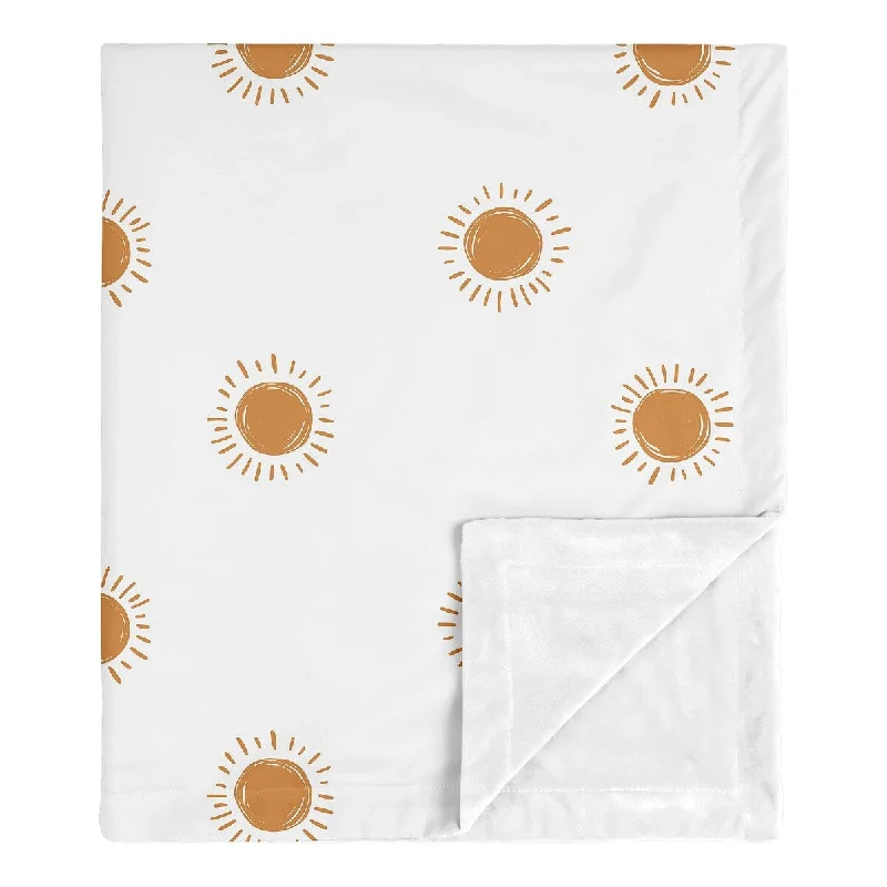 Sweet Jojo Designs Orange and White Boho Sun Baby Receiving Security Swaddle Blanket Pumpkin Retro Bohemian Gender Neutral