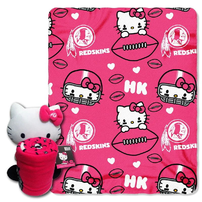 The Northwest Co COK 027 Redskins Hello Kitty Polyester Throw with Hugger