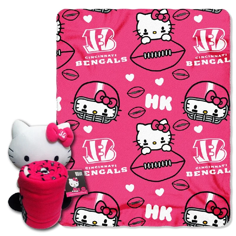 The Northwest Company COK 027 Cincinnati Bengal Hello Kitty with Throw - Multi