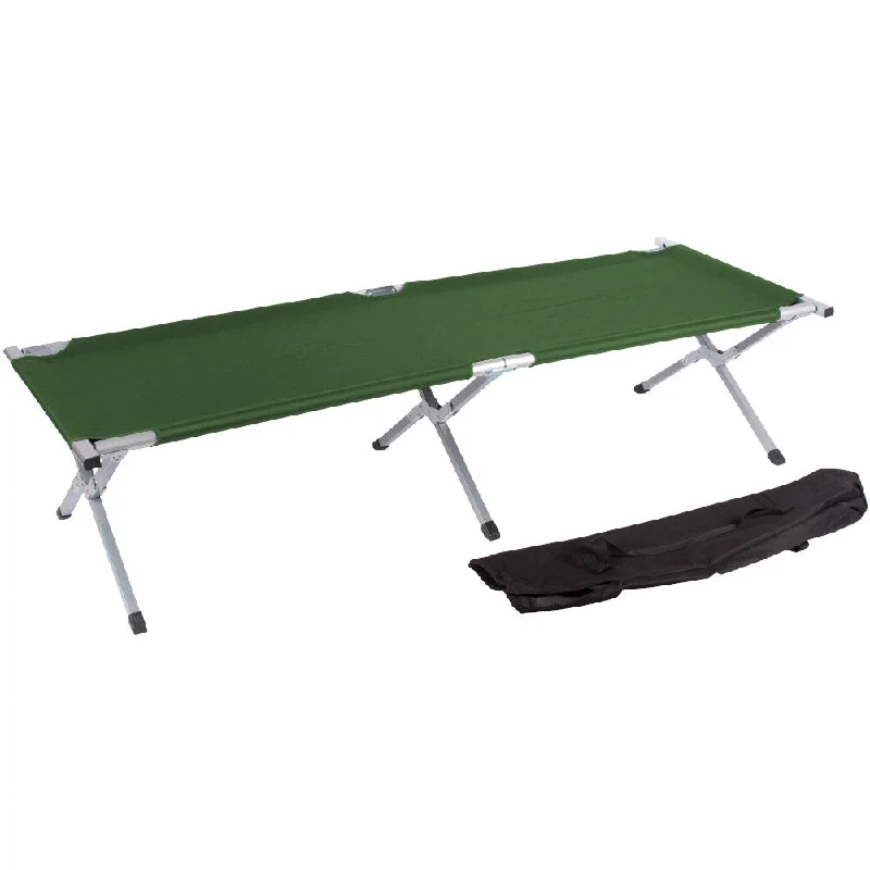 Trademark Innovations Portable Folding Camping Bed and Cot (Army Green)