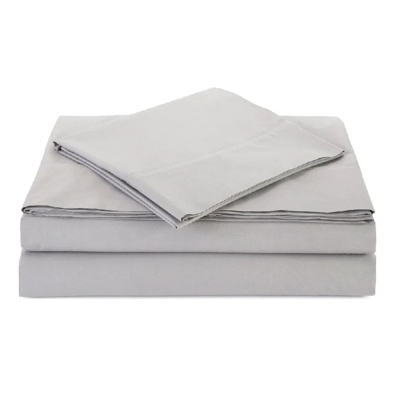 Atelier Martex Percale Twin Grey Sheet Set