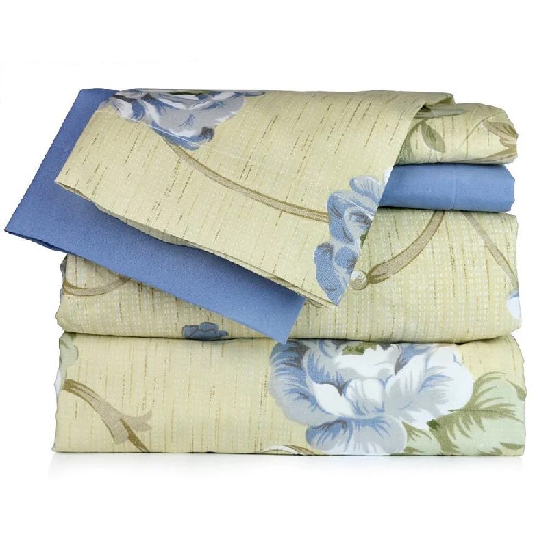 Blue Floral Sheet Set