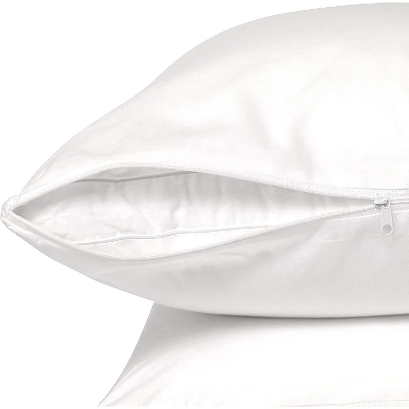 CIRCLESHOME Premium Sateen Zippered Pillow Protector, Percale Fabric, 300 Thread Count