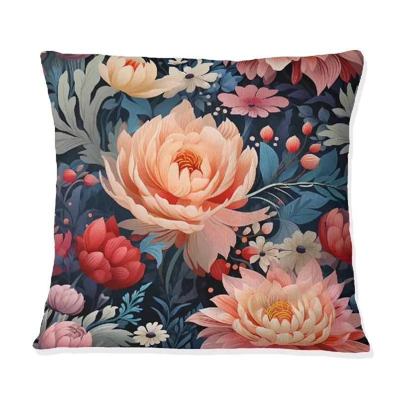 Designart "Artistic Expression Floral Pattern II" Floral Printed Throw Pillow