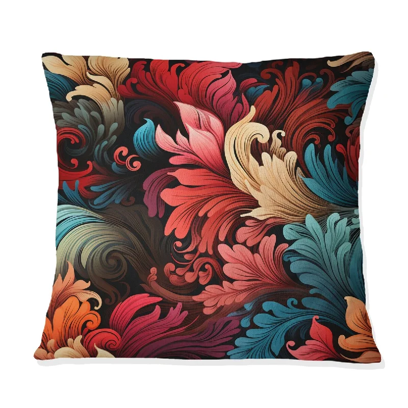 Designart "Artistic Whirls Paisley Pattern III" Paisley Printed Throw Pillow