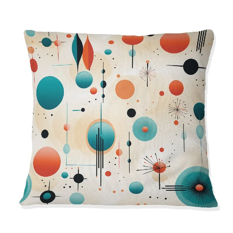 Designart "Atomic Age Modern Fusion" Midcentury Printed Throw Pillow