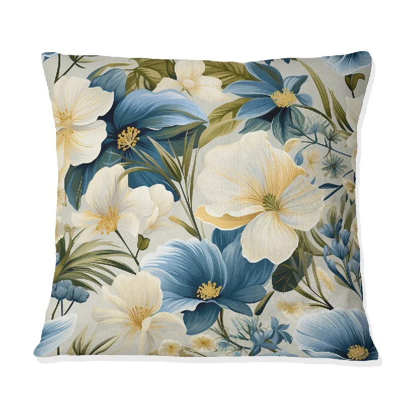 Designart "Coastal Elegance III" Plants Printed Throw Pillow