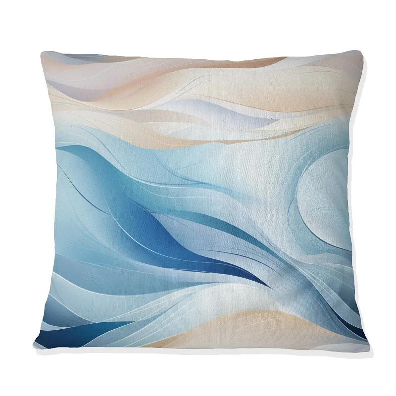 Designart "Coastal Harmony I" Abstract Printed Throw Pillow