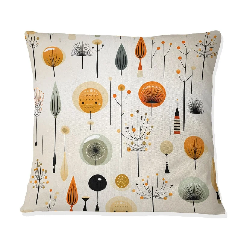 Designart "Danish Modern Sophistication" Midcentury Printed Throw Pillow