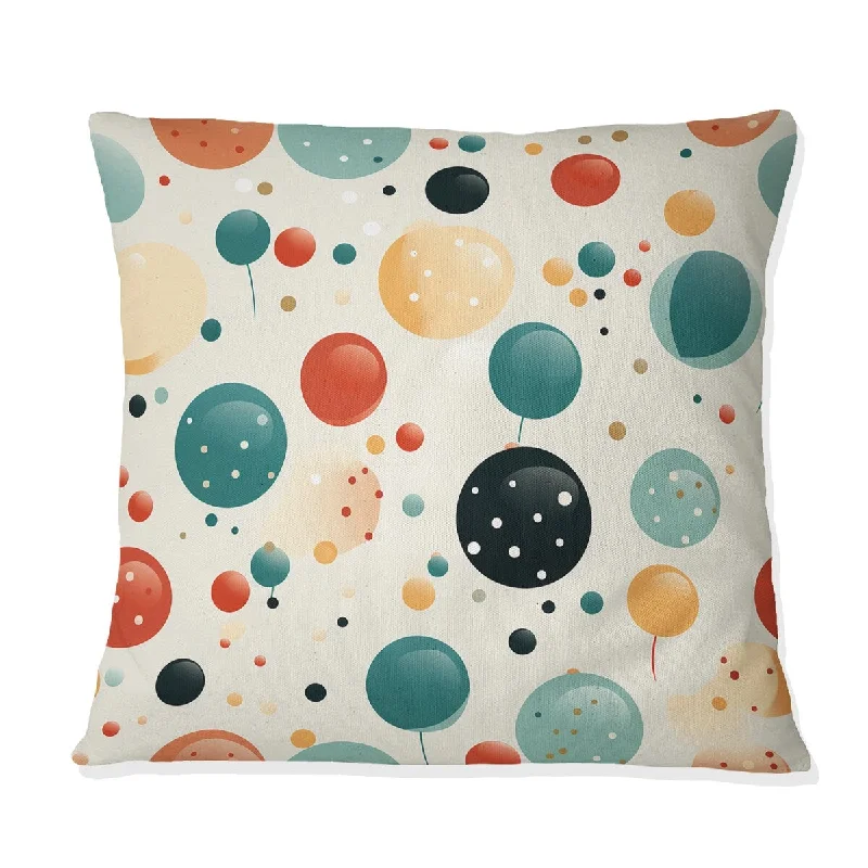 Designart "Green Nostalgic Poka Dot Harmony" Polka Dots Printed Throw Pillow