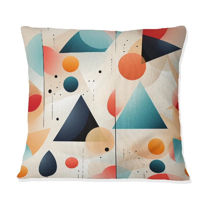 Designart "Midcentury Modern Geometrics" Midcentury Printed Throw Pillow