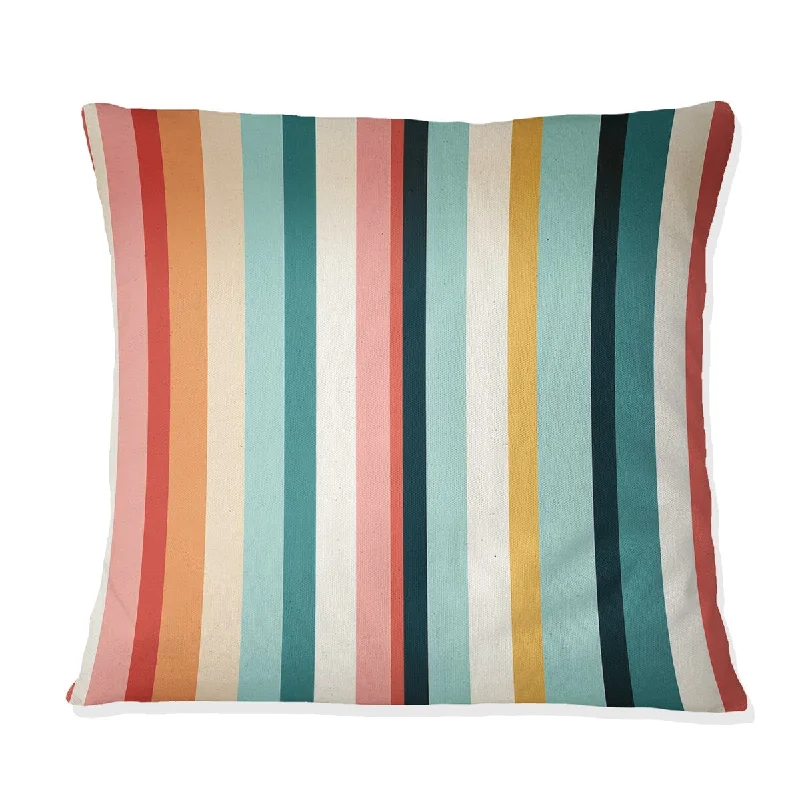 Designart "Midcentury Stripes Revived I" Midcentury Printed Throw Pillow